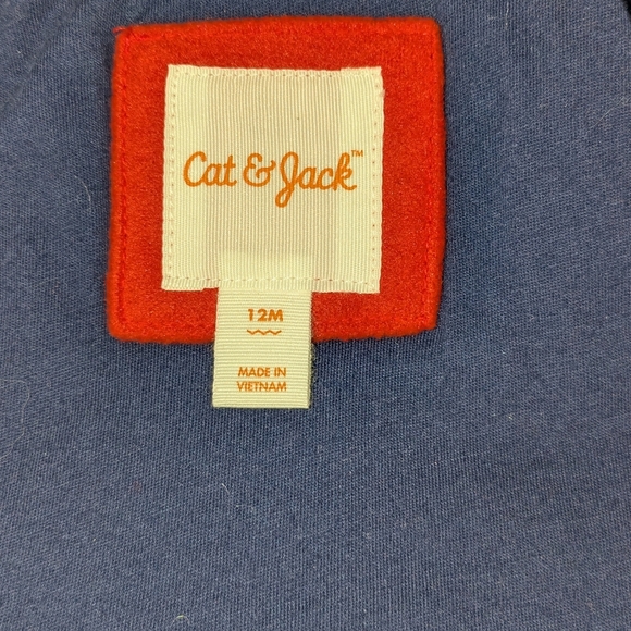 Cat & Jack Girls Red Winter Pea coat with faux fur hood. EUC Size 12M - Picture 7 of 9